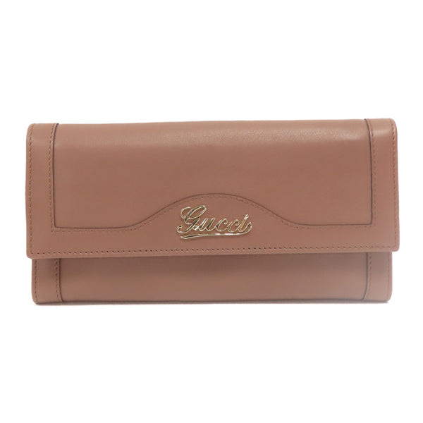 GUCCI GHW Long Wallet 294977 Calfskin Leather Brown