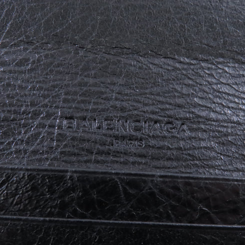 BALENCIAGA SHW Long Wallet 233599 Lambskin Leather Black