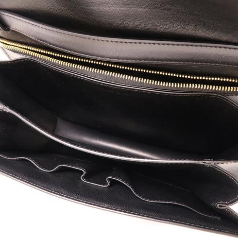 CELINE GHW Classic Box Shoulder Bag Calfskin Leather Black