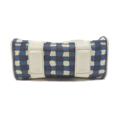 MARC BY MARC JACOBS GHW Chain Shoulder Bag 2Way Calfskin Leather Blue/White