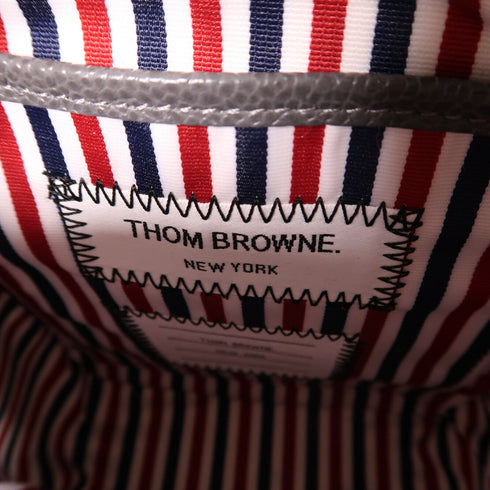 THOM BROWNE GHW Shoulder Bag MAG432A Calfskin Leather Dark Grey