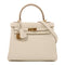 HERMES GHW Kelly 25 2 Way Shoulder Bag Togo Leather White
