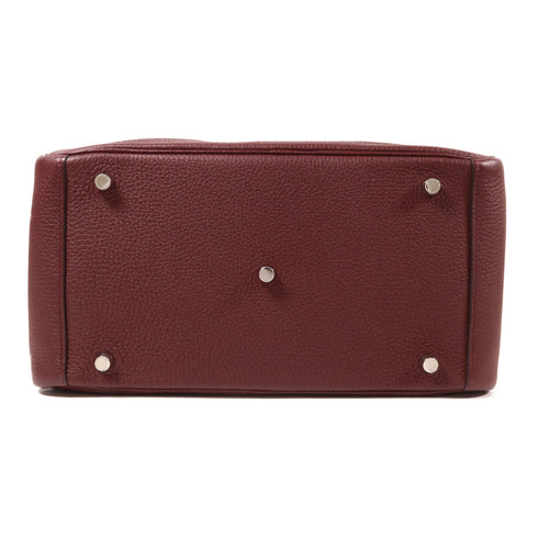 HERMES PHW Lindy 30 2 Way Shoulder Bag Taurillon Clemence Leather Rouge Grenat