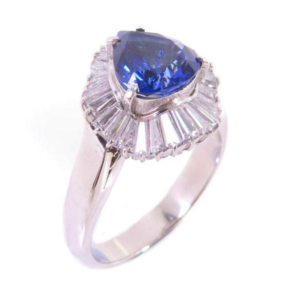 FINE JEWELRY 2.52ct Sapphire 0.77ct Diamond Ring US#6 PT900 Platinum