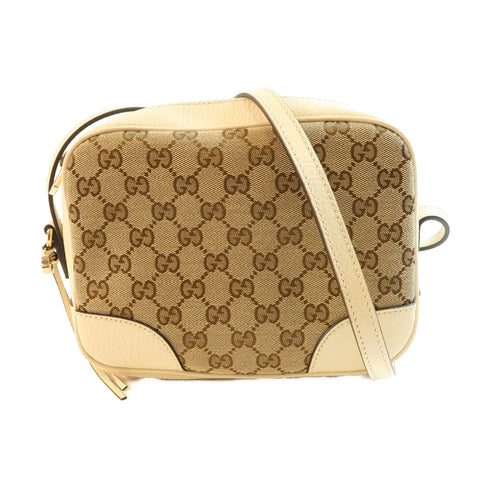 GUCCI GG GHW Shoulder Bag Canvas 449413 White