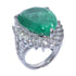 FINE JEWELRY 23.613ct Emerald 3.96 Diamond Ring PT900 Platinum Used...