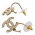 CHANEL CC Earrings Accessories Metal Gold White