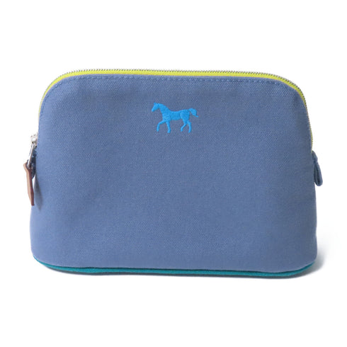 HERMES PHW Pouch Canvas Blue