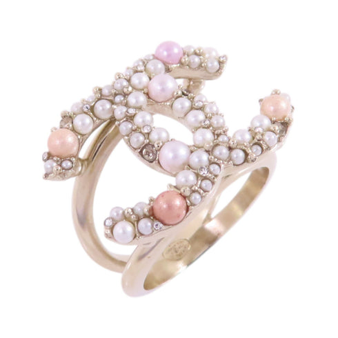 CHANEL CC Ring US#6.75 C20K Metal PVC