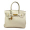 HERMES GHW Birkin 30 Hand Bag Togo Leather White