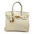 HERMES GHW Birkin 30 Hand Bag Togo Leather White