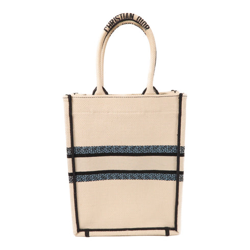 Christian Dior CD Book Tote Bag M1272ZRGV Canvas White Black