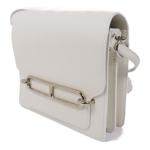 HERMES PHW Mini Roulis Shoulder Bag Evercolor Leather Gris Parle