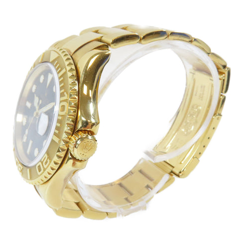 ROLEX Yacht Master Automatic Watch #16628 18K Yellow Gold Navy