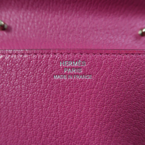 HERMES Clic 16 Shoulder Bag Chevre Leather Magnolia