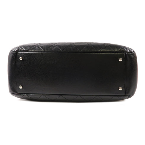 CHANEL CC SHW Chain Shoulder Handbag Calfskin Leather Black