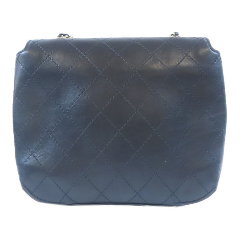 CHANEL Quilted CC GHW CC Stitched Flap Chain Shoulder Bag Calfskin Leather Black