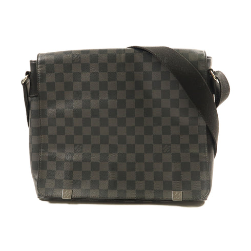 LOUIS VUITTON LV SHW District MM Shoulder Bag Damier Graphite N41029 Black