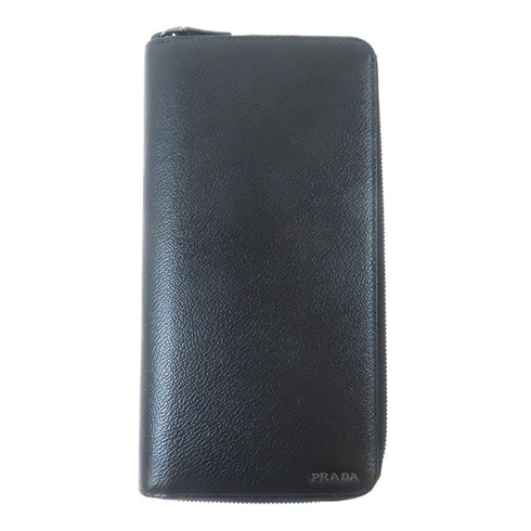 PRADA Long Wallet 2ML220 Calfskin Leather Black