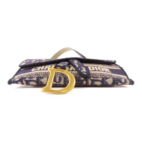Christian Dior CD GHW Waist Bag Body Bag Canvas Blue Beige