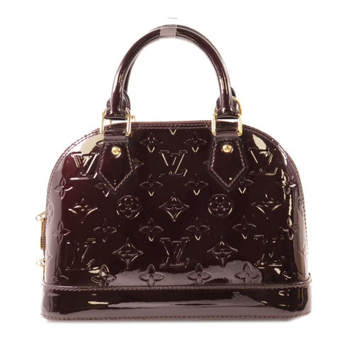 LOUIS VUITTON LV GHW Alma BB 2 Way Shoulder Handbag M91678 Vernis Burgundy