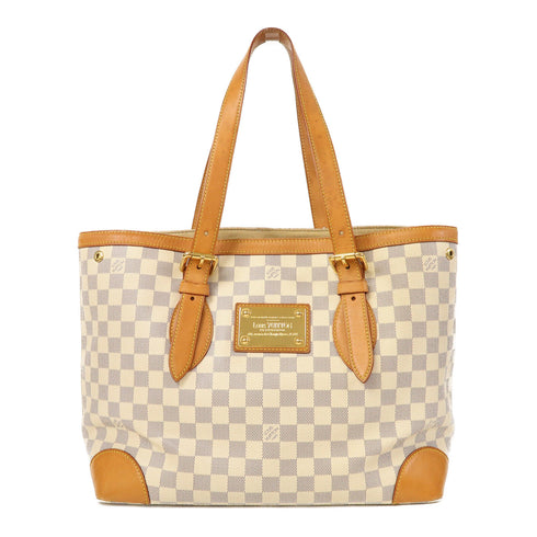 LOUIS VUITTON LV GHW Hampstead MM Shoulder Tote Bag N51206 Damier Azur White