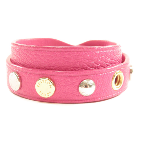 LOUIS VUITTON LV Bracelet Spike It Bracelet M6691 Leather Pink