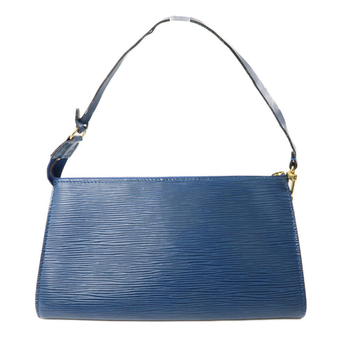 LOUIS VUITTON LV GHW Pochette Accessoires Pouch Handbag M52945 Epi Blue