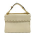 FENDI GHW Chain Shoulder Bag 2 Way Bag Handbag 8BT283 Calfskin Leather Beige