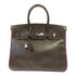 HERMES PHW Birkin 35 Handbag Swift Leather Ebene Brown