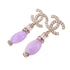 CHANEL GHW CC Earrings B21/S Metal PVC White Light Purple Gold Tone Color