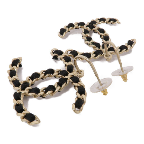 CHANEL CC Earrings Accessories Metal Gold Black
