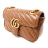 GUCCI GG GHW GG Marmont Shoulder Bag 446744 Lambskin Leather Brown