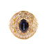 FINE JEWELRY 1.36ct Sapphire 1.8ct Diamond Ring 18K Yellow Gold US#5.25