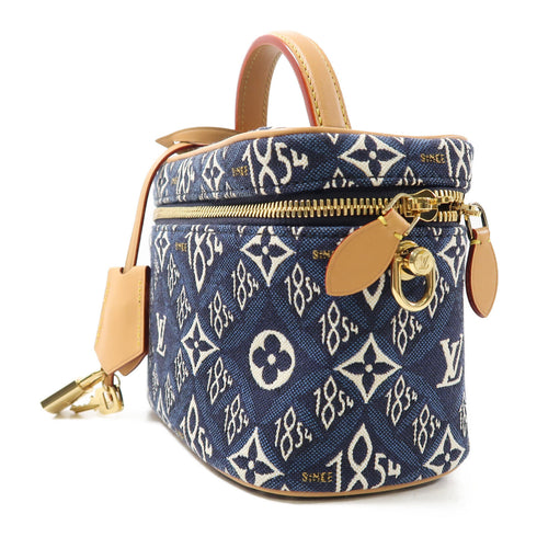 LOUIS VUITTON GHW Since 1854 Vanity NV 2 Way Bag M57403 Monogram Jacquard Blue v1
