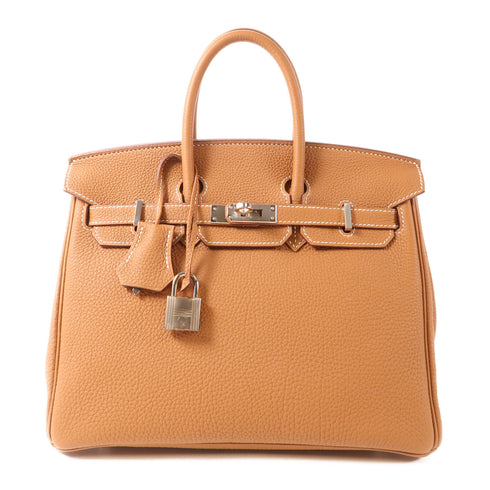 HERMES PHW Birkin 25 Handbag Togo Leather Gold