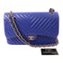 CHANEL CC GHW Chain Shoulder Bag Calfskin Leather Blue v1