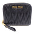 Miu Miu GHW Zipped Wallet Lambskin Leather Black