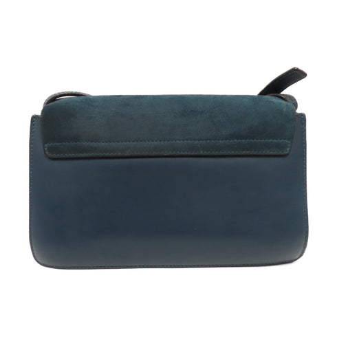 Chloe GHW Shoulder Bag Crossbody Bag Lambskin Suede Leather Blue
