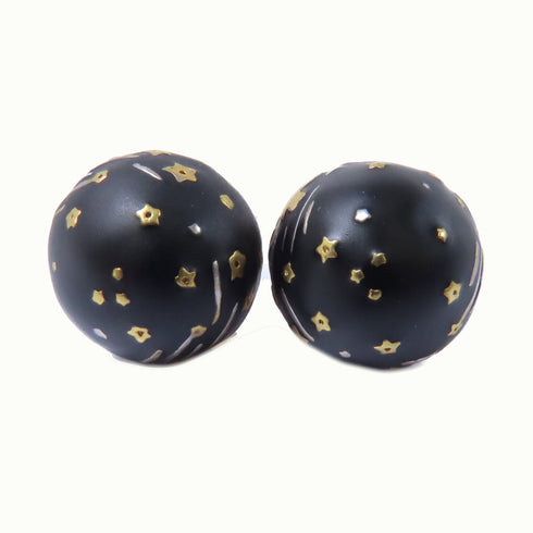 Christian Dior CD Earrings Metal Gold Black