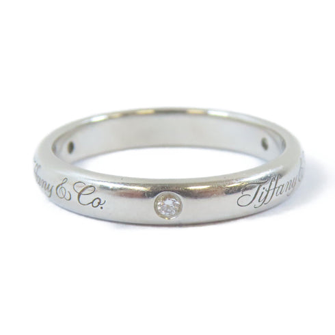 TIFFANY&CO Logo Band Ring PT950 Platinum US#5.75