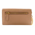 PRADA GHW Card Case With Chain Saffiano Leather Beige