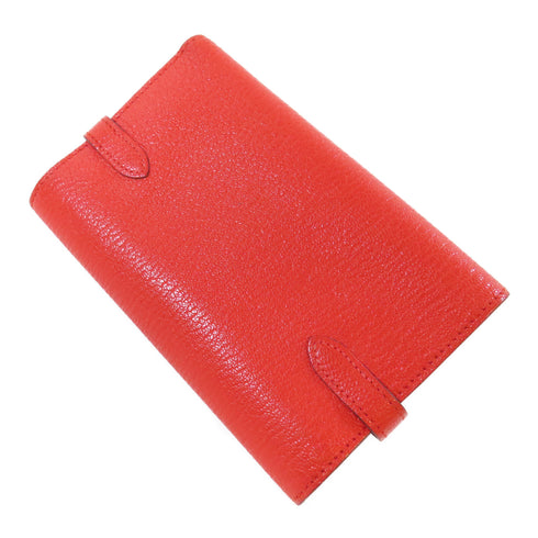 HERMES GHW Kelly Wallet Chevre Leather Rouge Tomate Red