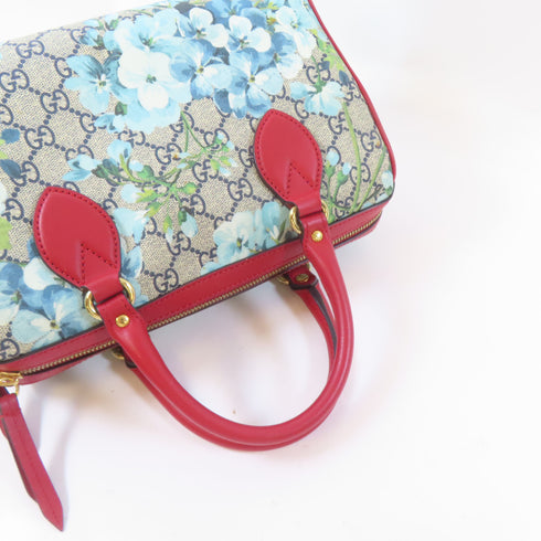 GUCCI GG GHW Floral Blooms Small GG Supreme Bag 546314 PVC Coated Canvas Brown