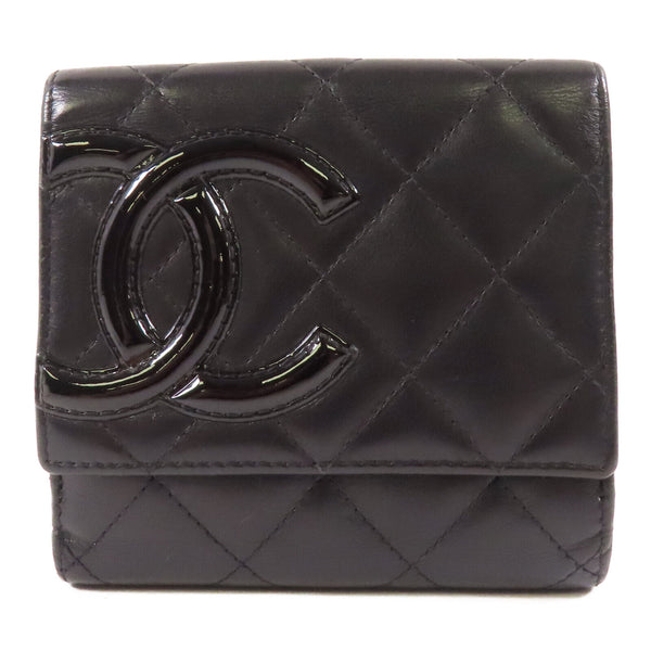 CHANEL CC Cambon Compact Wallet Calfskin Leather Black