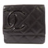 CHANEL CC Cambon Compact Wallet Calfskin Leather Black