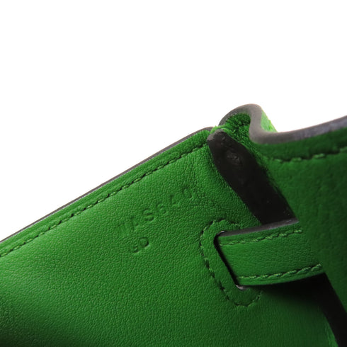 HERMES GHW Kelly Moove Shoulder Bag Crossbody Swift Leather A8 Vert Yucca Green