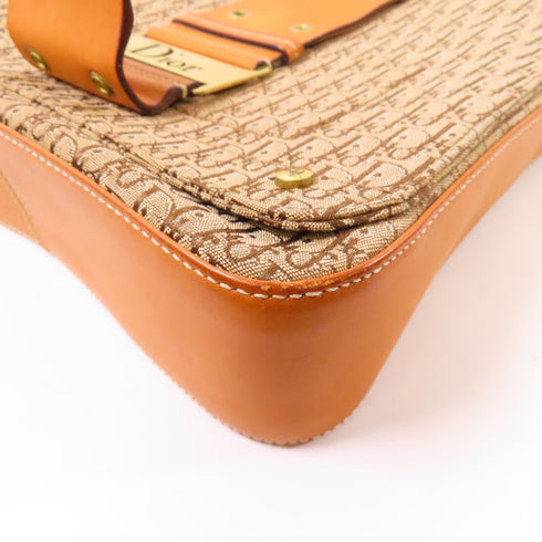 Christian Dior CD GHW Shoulder Bag Canvas Brown