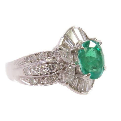 Fine Jewelry 1.27ct Emerald 1.13ct Diamond Ring US#5.75 18K White Gold