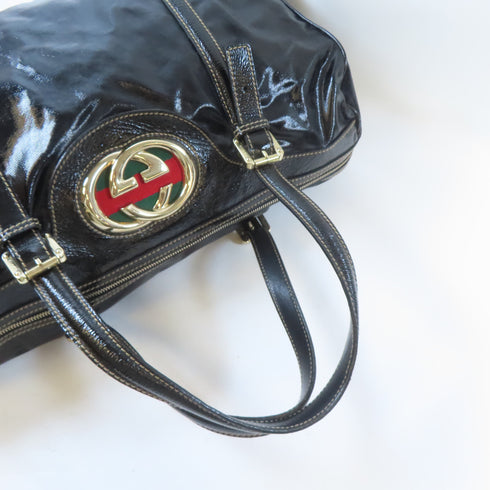 GUCCI GG GHW Shoulder Handbag 175401 PVC Black